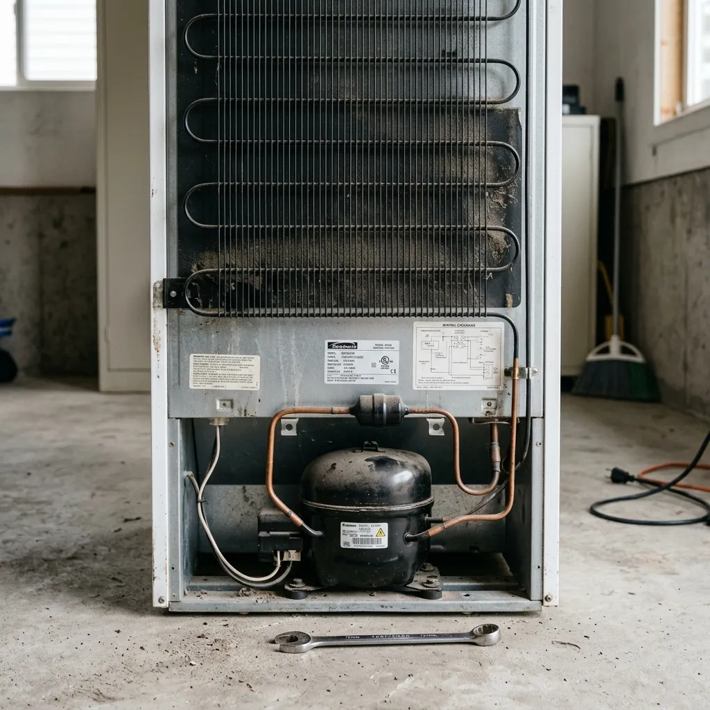 Professional Refrigerator Repair Experts repairing a residential refrigerator unit